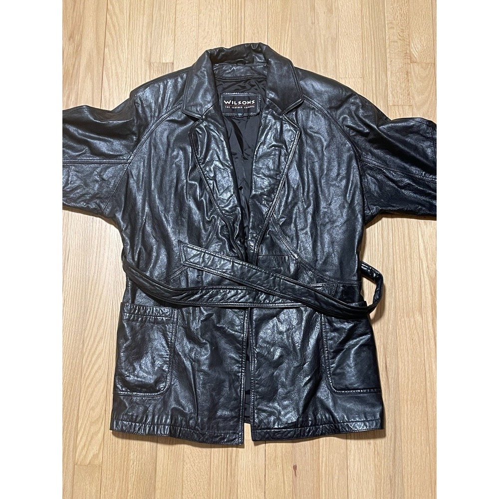 Wilson‎ Thinuslate With Belt And Pockets Large Black Leather Women's Preowned
